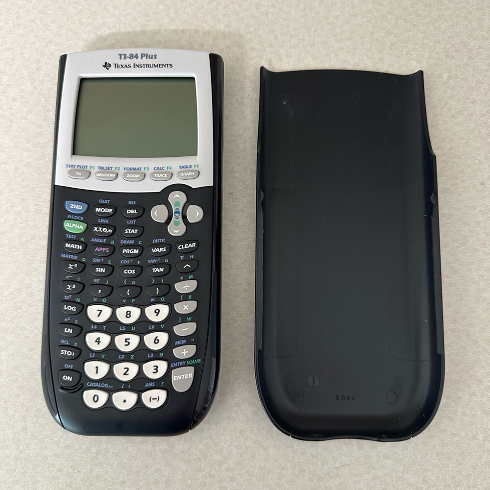 Texas Instruments TI-84 Plus Black Graphing Calculator + BOVKE Case